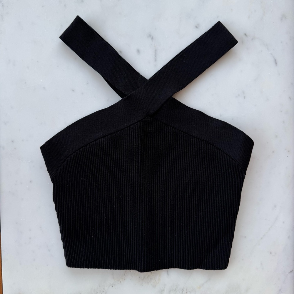 Wilfred Sculpted Knit Criss Cross Top